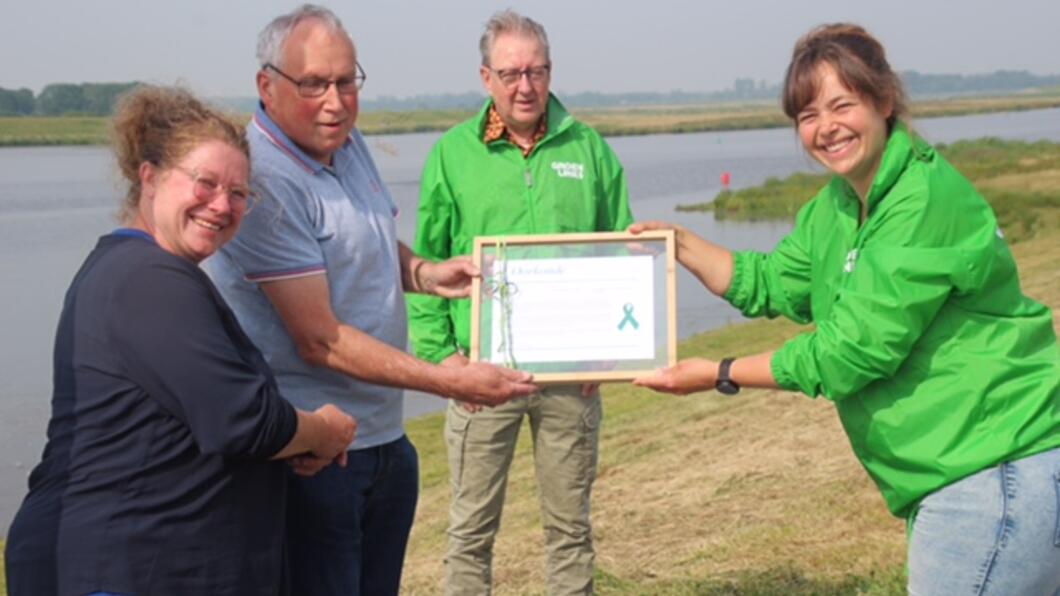 Uitreiking Groene Lintje 2021 aan natuurvereniging IJsseldelta.