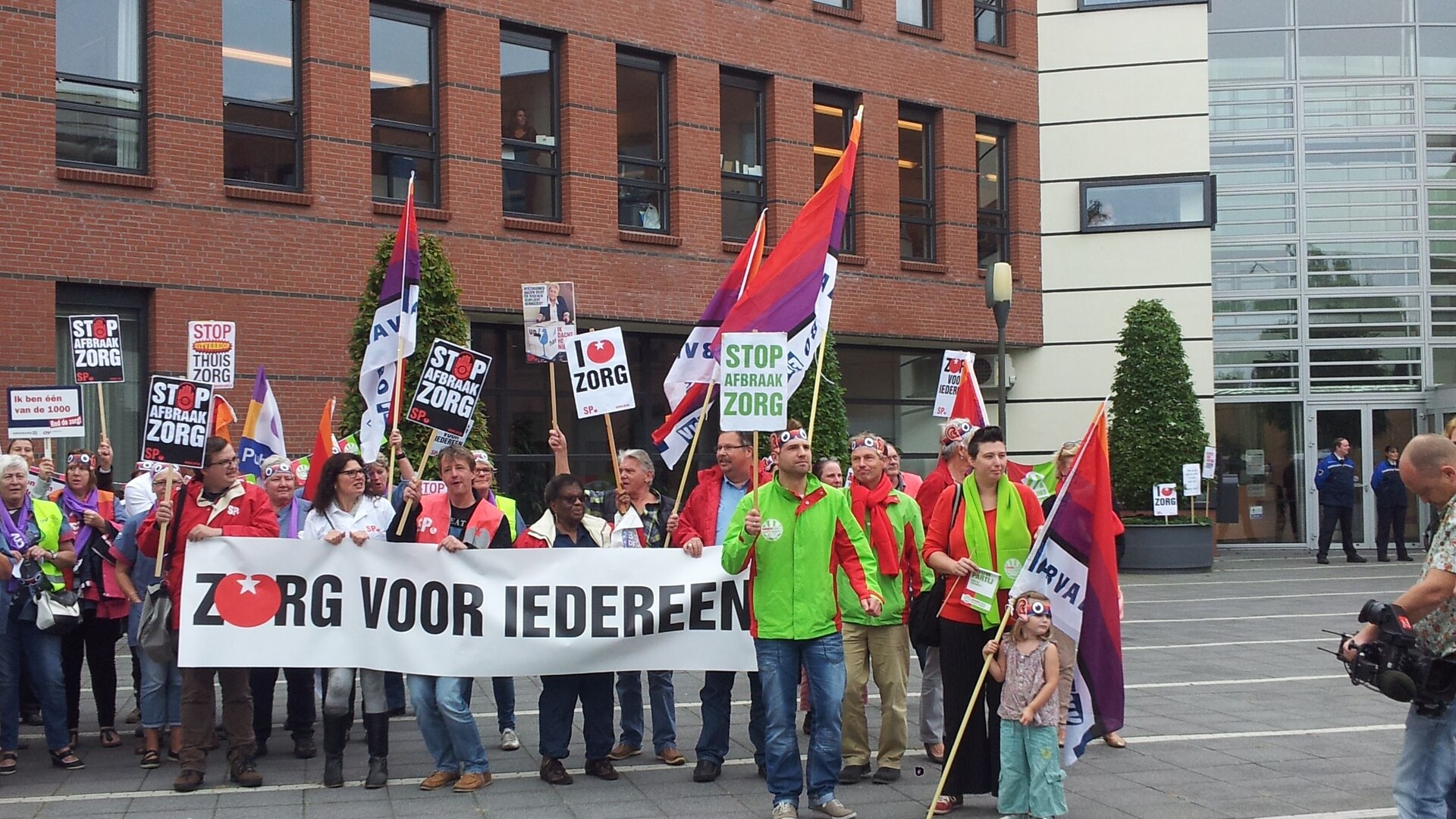 Flitsactie bij stadhuis Kampen.